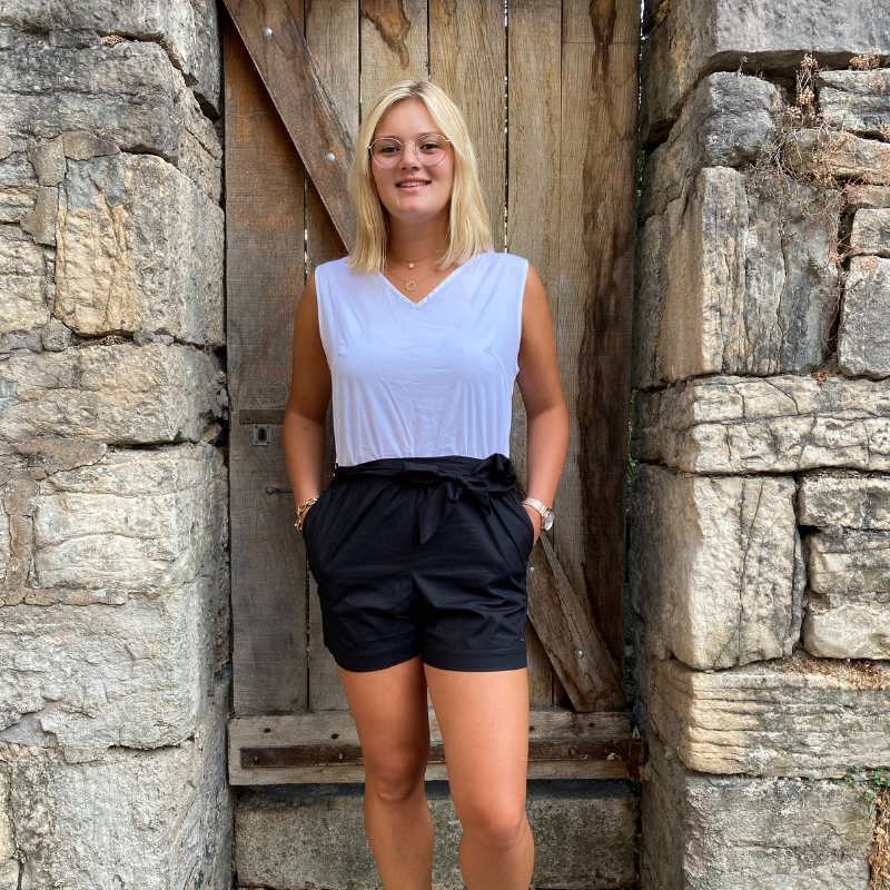 Ludis Combishort Femme Blanc et Noir