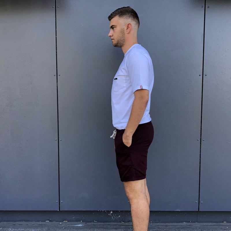 Combishort Homme Toile Bordeaux