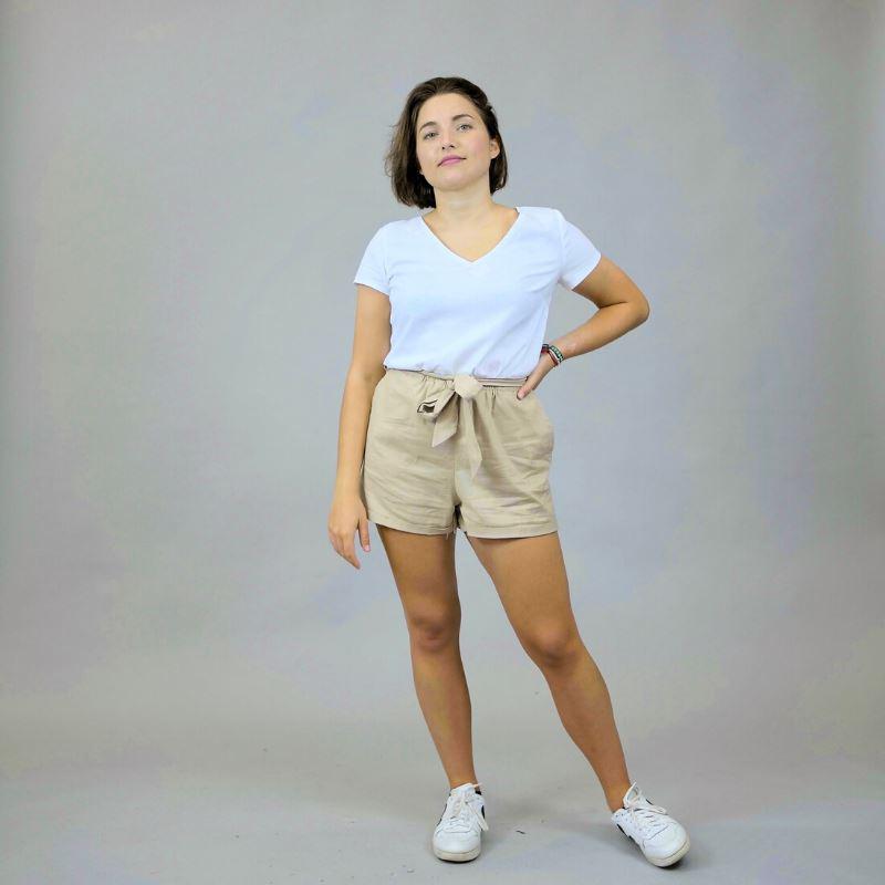 Combishort Femme Beige