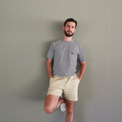 Combishort Homme Beige Marinière