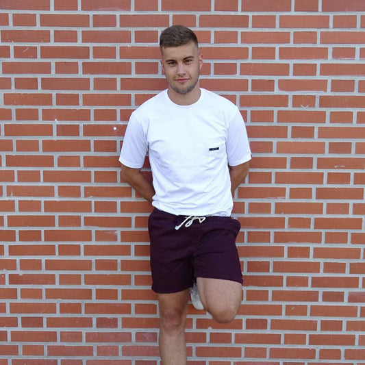 Combishort Homme Toile Bordeaux