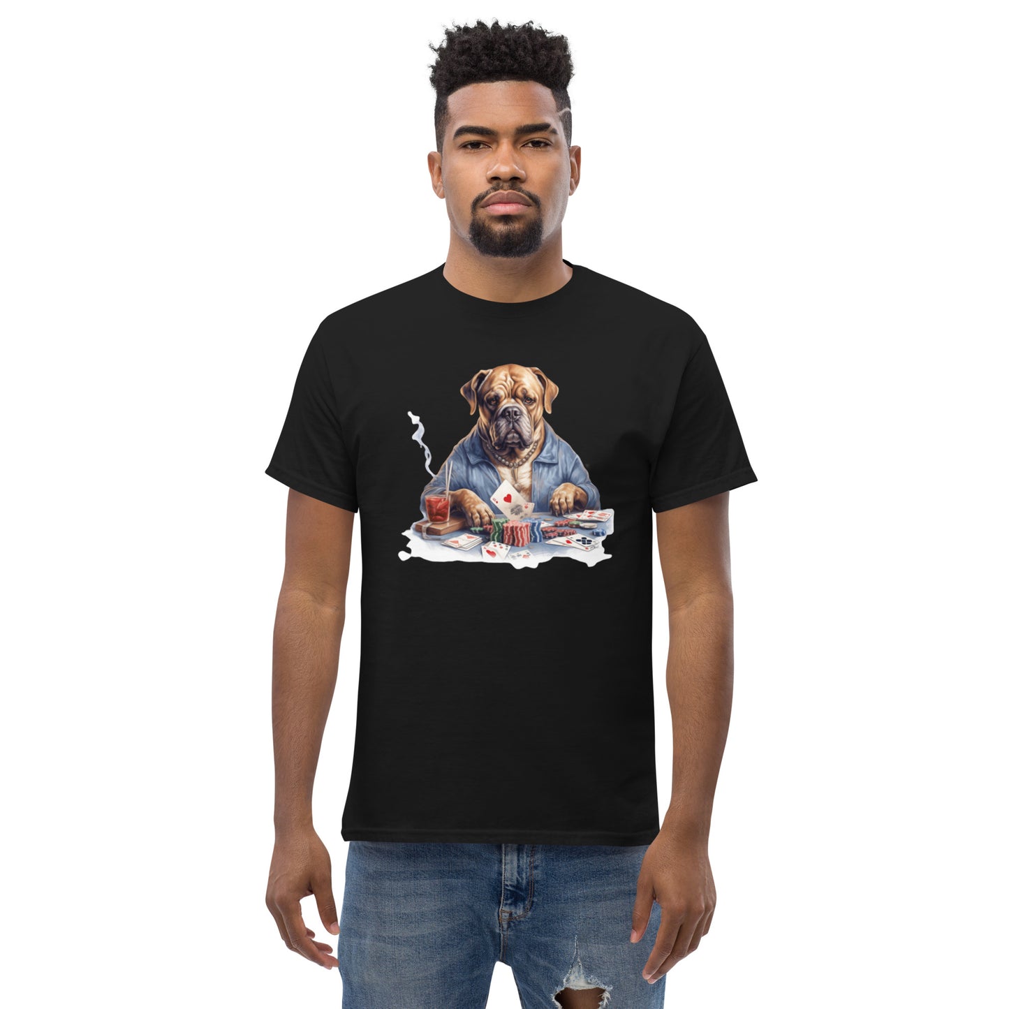 T-Shirt Chien Jouant au Poker