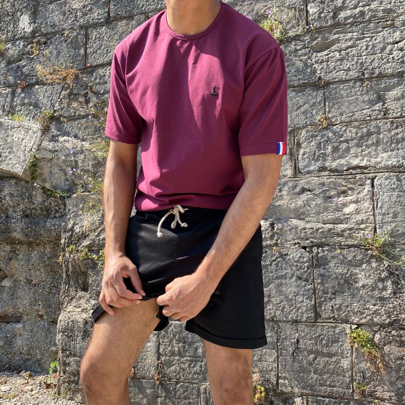 Combishort Homme Rouge Bordeaux