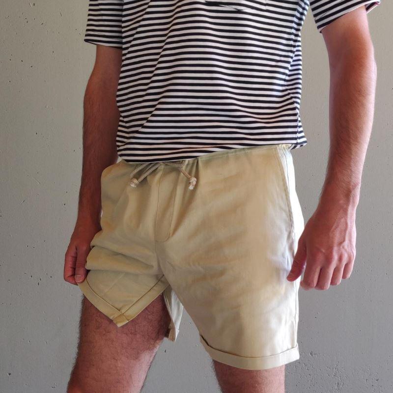 Combishort Homme Beige Marinière