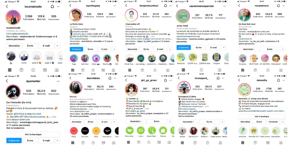 Compte Instagram Eco-Responsables