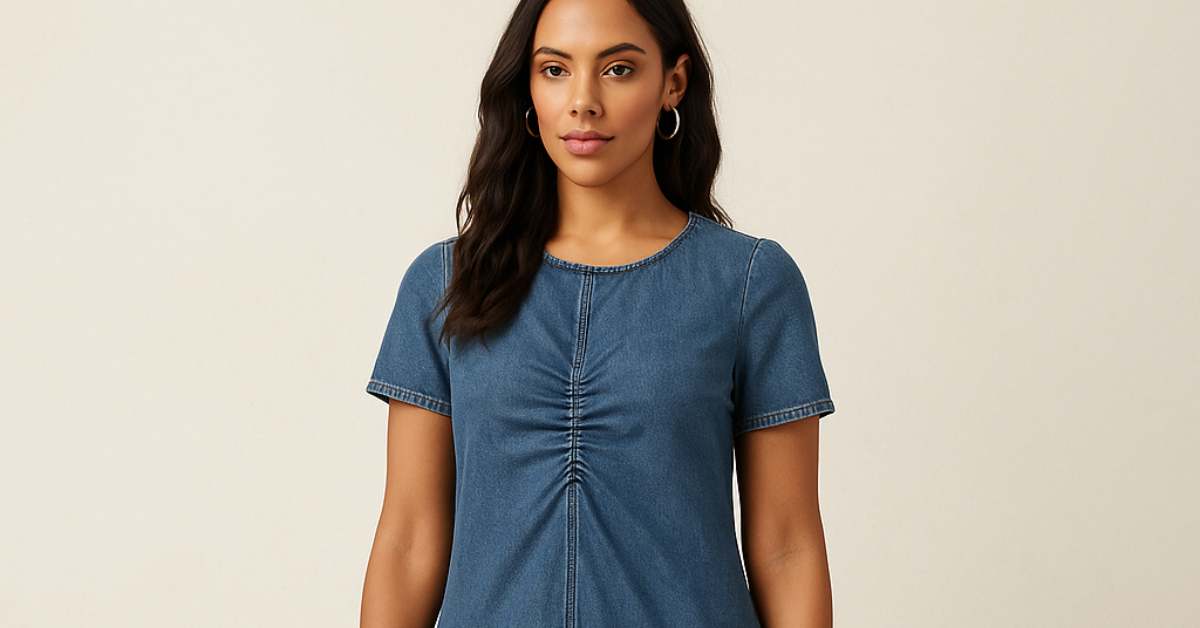 Robes drop‑waist en denim: la confort-attitude stylée adoptée par Rochelle Humes en version ASOS